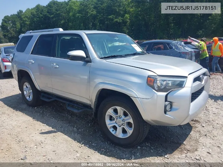 2018 Toyota 4Runner Sr5 VIN: JTEZU5JR1J5178151 Lot: 40118982