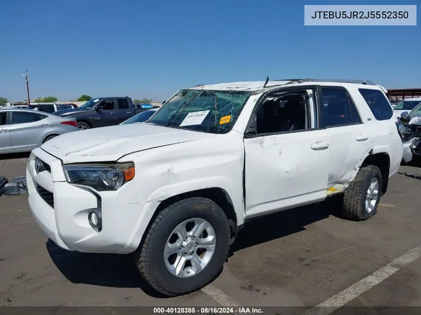 2018 Toyota 4Runner Sr5 VIN: JTEBU5JR2J5552350 Lot: 40128385