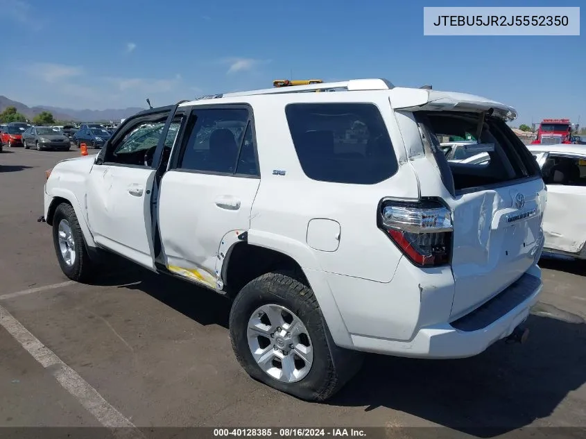 2018 Toyota 4Runner Sr5 VIN: JTEBU5JR2J5552350 Lot: 40128385