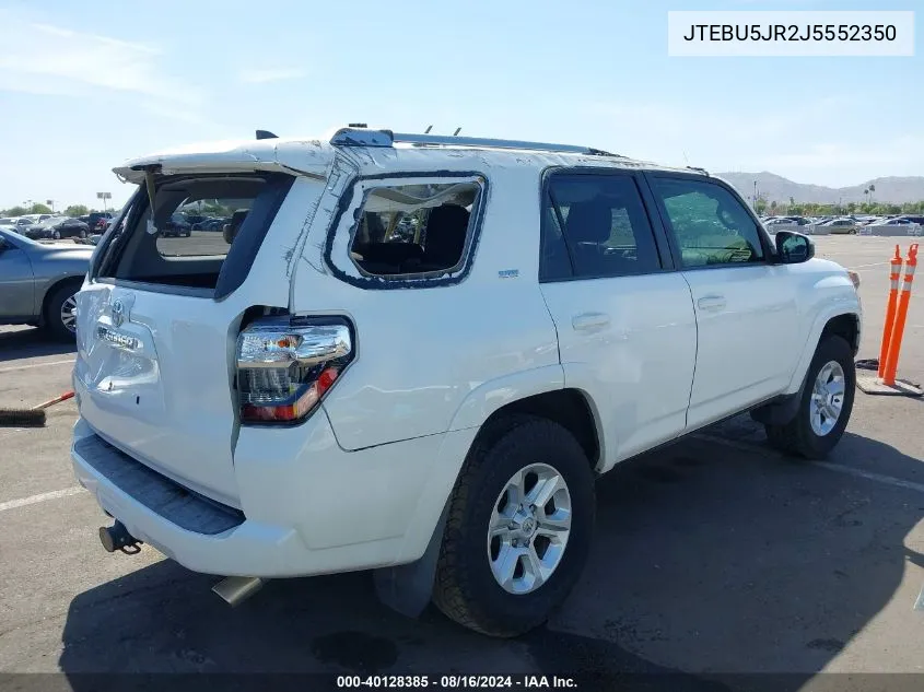 2018 Toyota 4Runner Sr5 VIN: JTEBU5JR2J5552350 Lot: 40128385