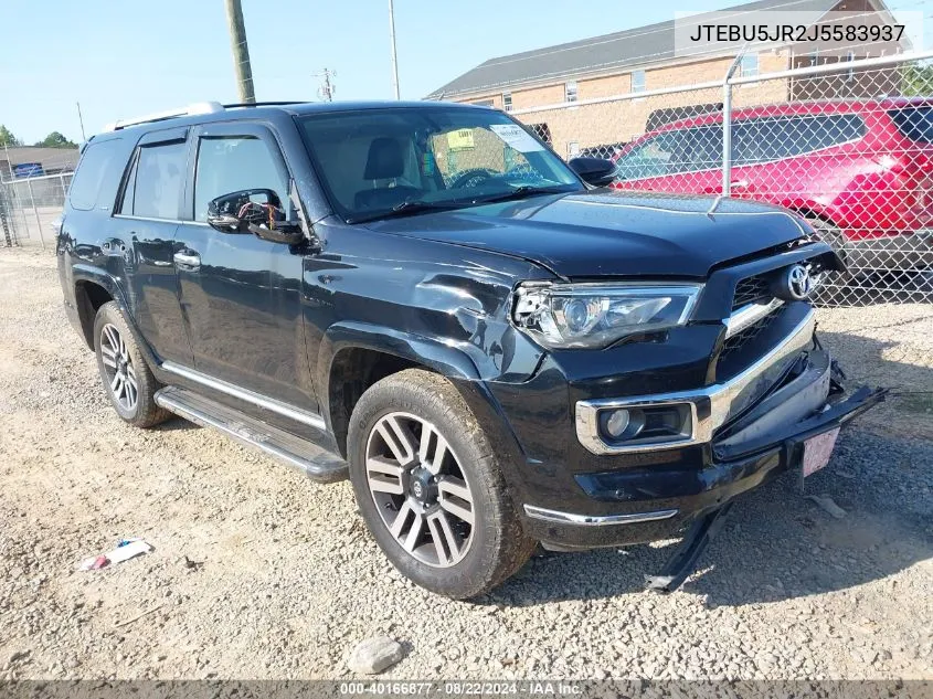 2018 Toyota 4Runner Limited VIN: JTEBU5JR2J5583937 Lot: 40166877