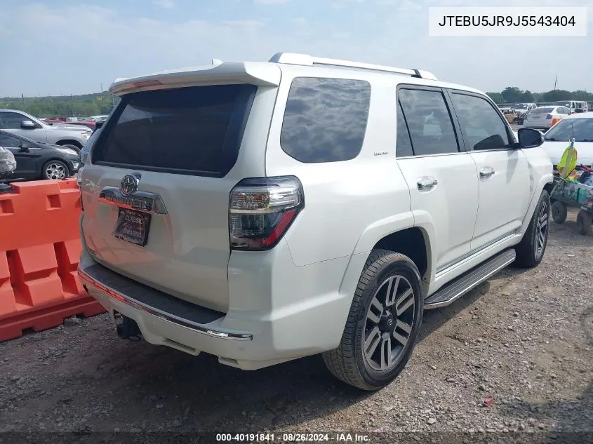 2018 Toyota 4Runner Limited VIN: JTEBU5JR9J5543404 Lot: 40191841