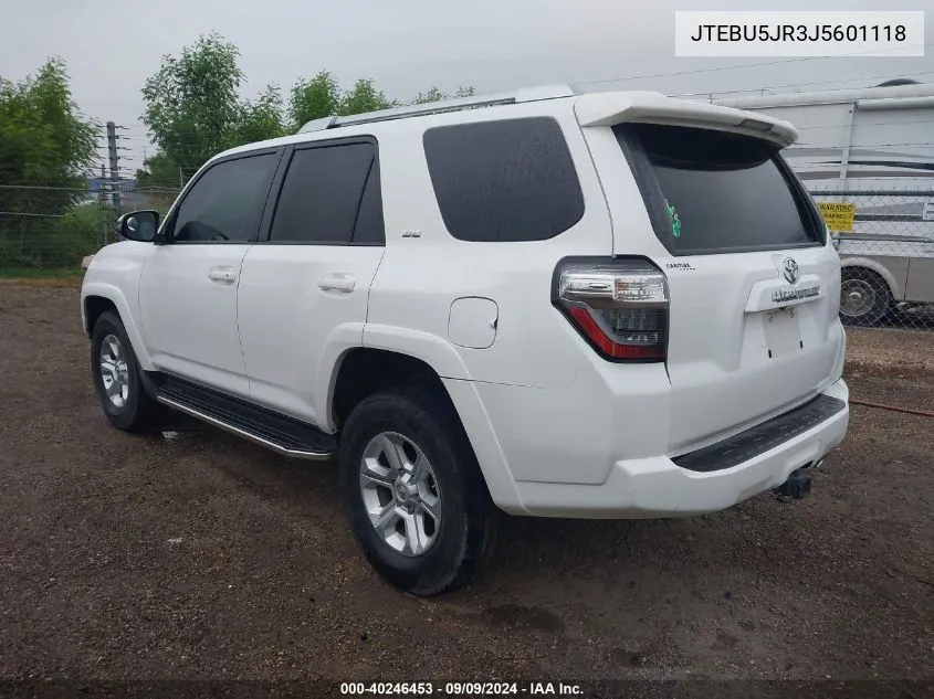 2018 Toyota 4Runner Sr5 Premium VIN: JTEBU5JR3J5601118 Lot: 40246453