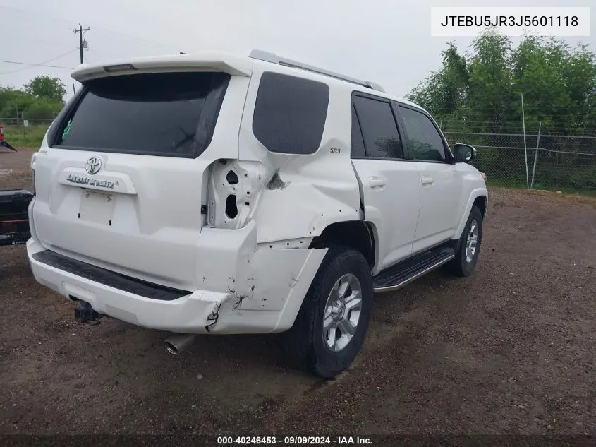 2018 Toyota 4Runner Sr5 Premium VIN: JTEBU5JR3J5601118 Lot: 40246453