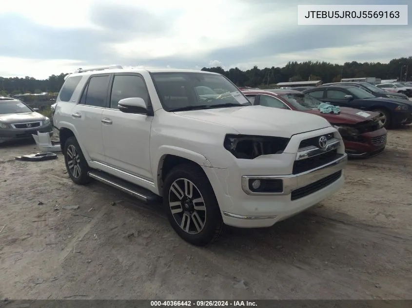 2018 Toyota 4Runner Sr5 Prem/Ltdl/Trail/Trd VIN: JTEBU5JR0J5569163 Lot: 40366442