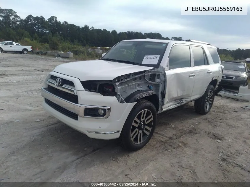 2018 Toyota 4Runner Sr5 Prem/Ltdl/Trail/Trd VIN: JTEBU5JR0J5569163 Lot: 40366442