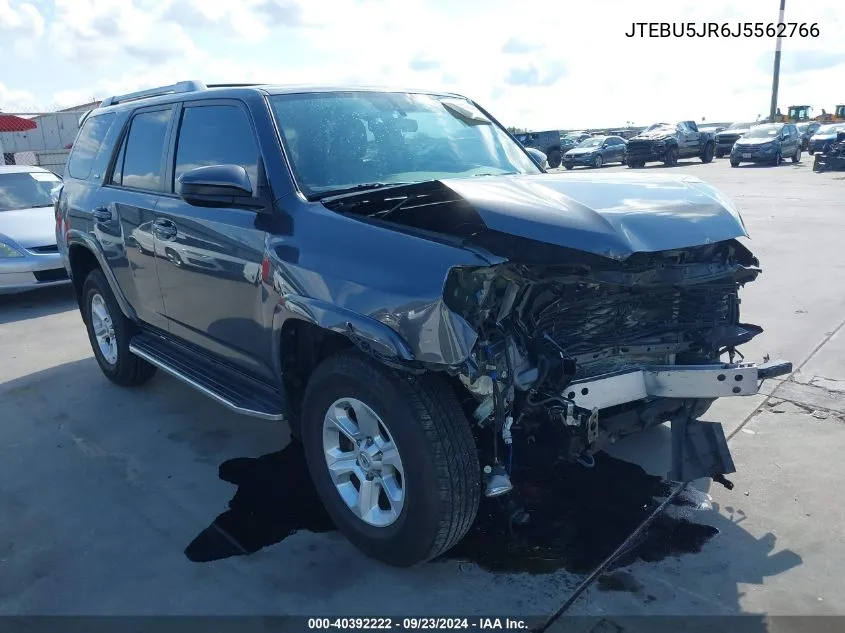 2018 Toyota 4Runner Sr5 VIN: JTEBU5JR6J5562766 Lot: 40392222