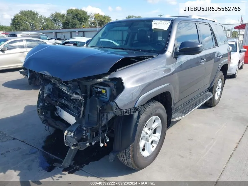 2018 Toyota 4Runner Sr5 VIN: JTEBU5JR6J5562766 Lot: 40392222