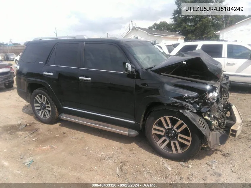 JTEZU5JR4J5184249 2018 Toyota 4Runner Limited