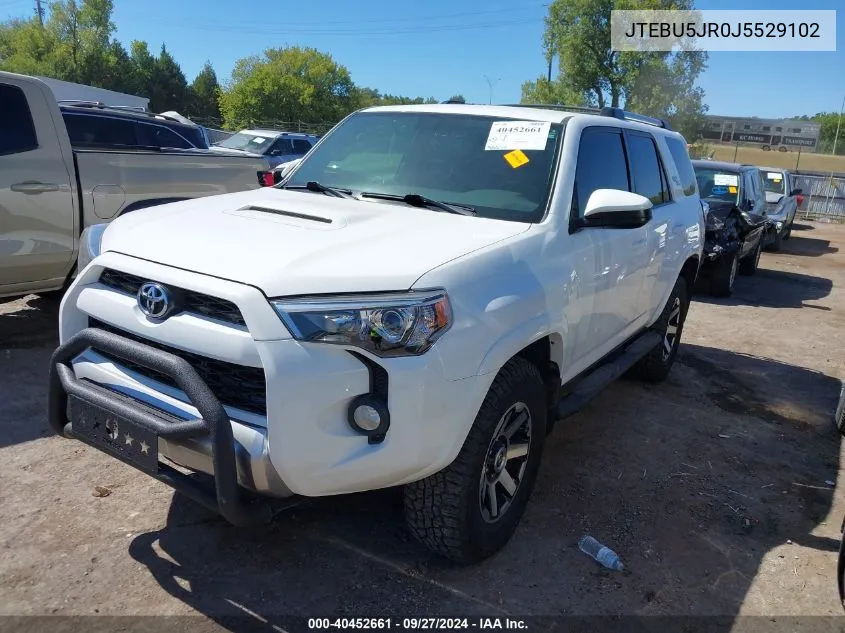 2018 Toyota 4Runner Trd Off Road VIN: JTEBU5JR0J5529102 Lot: 40452661