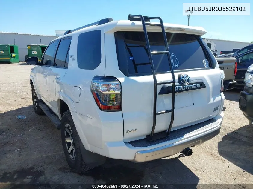 2018 Toyota 4Runner Trd Off Road VIN: JTEBU5JR0J5529102 Lot: 40452661