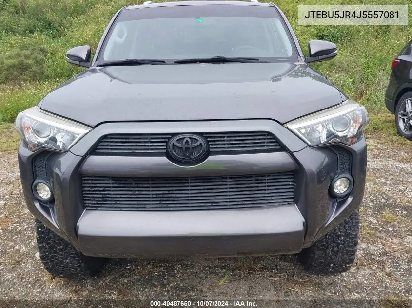 2018 Toyota 4Runner Sr5 Prem/Ltdl/Trail/Trd VIN: JTEBU5JR4J5557081 Lot: 40487650