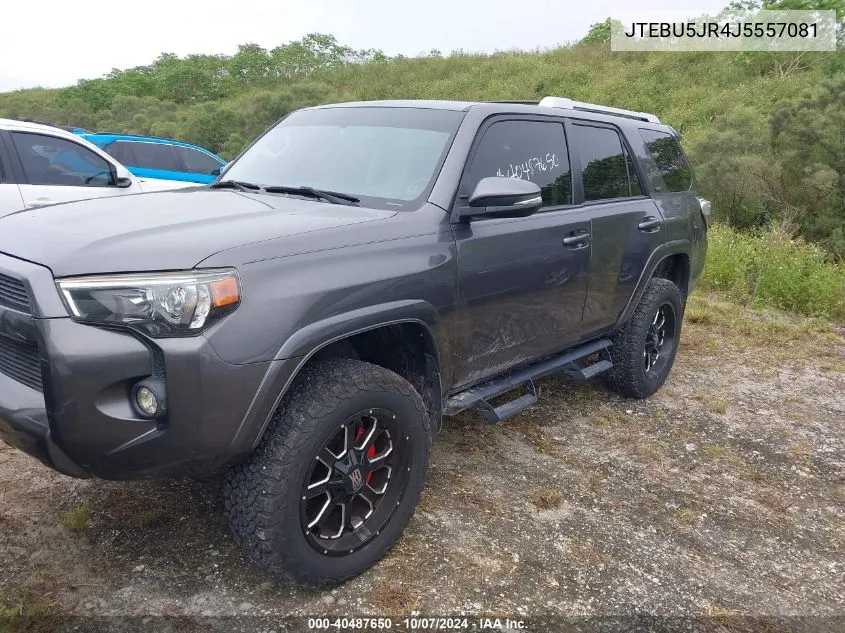 2018 Toyota 4Runner Sr5 Prem/Ltdl/Trail/Trd VIN: JTEBU5JR4J5557081 Lot: 40487650