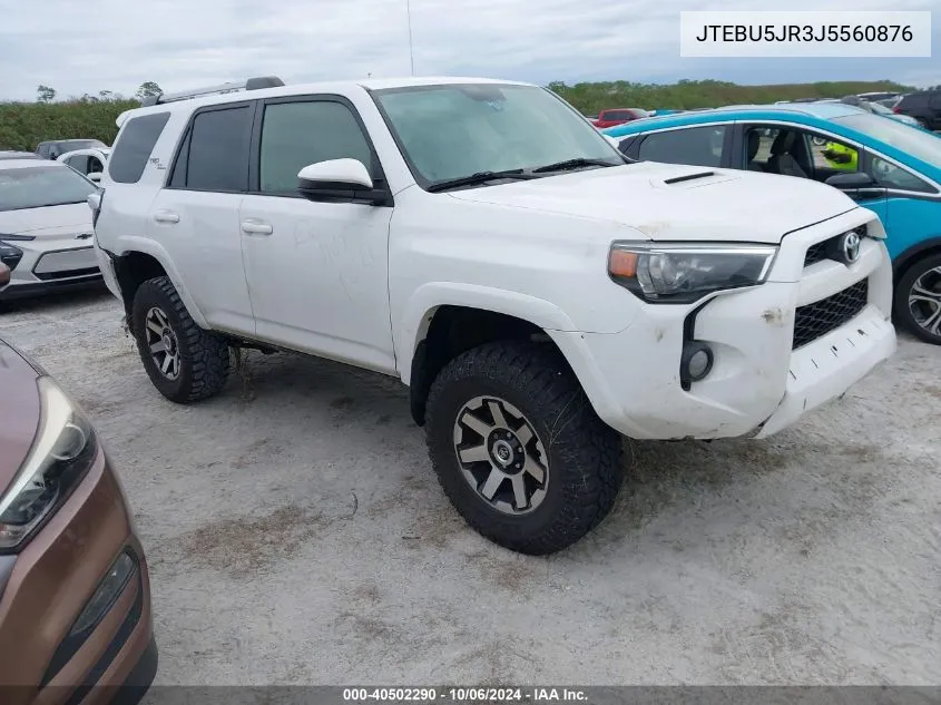 2018 Toyota 4Runner Sr5 Prem/Ltdl/Trail/Trd VIN: JTEBU5JR3J5560876 Lot: 40502290