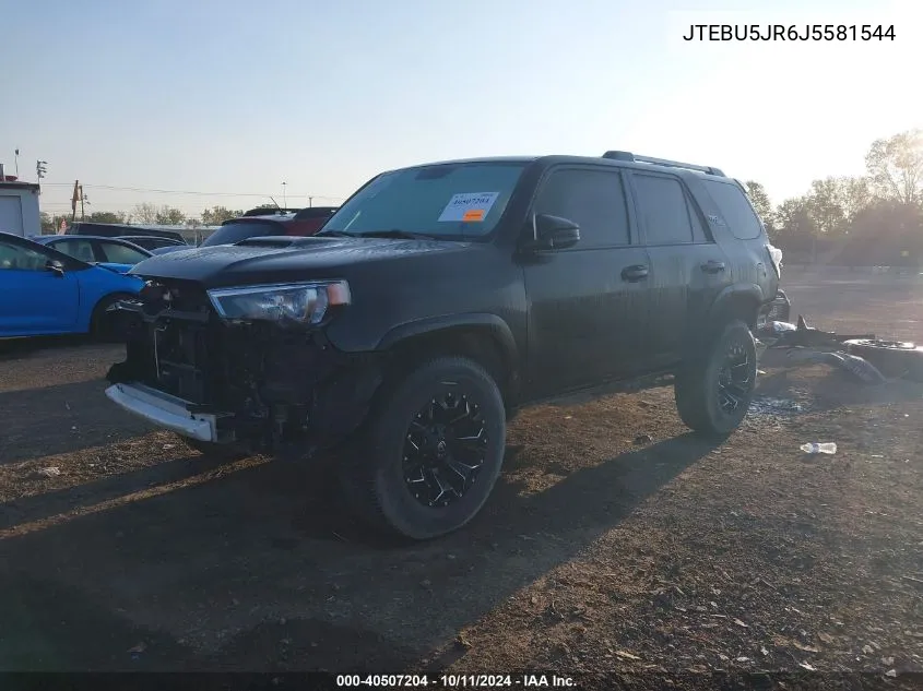 2018 Toyota 4Runner Trd Off Road VIN: JTEBU5JR6J5581544 Lot: 40507204