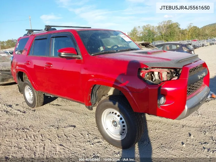 2018 Toyota 4Runner Trd Off Road VIN: JTEBU5JR4J5561650 Lot: 40540960