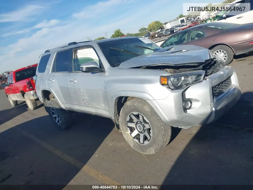 2018 Toyota 4Runner Trd Off Road Premium VIN: JTEBU5JR4J5564967 Lot: 40544703