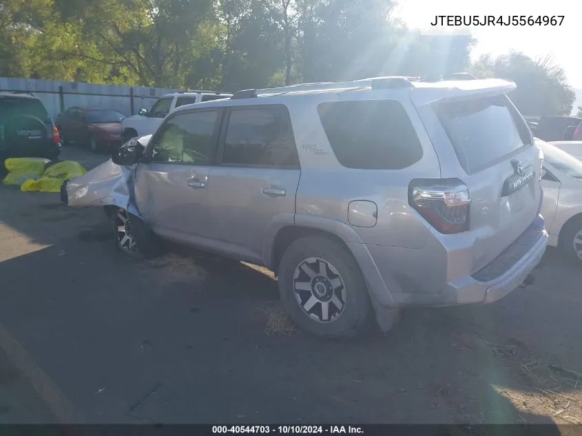 2018 Toyota 4Runner Trd Off Road Premium VIN: JTEBU5JR4J5564967 Lot: 40544703