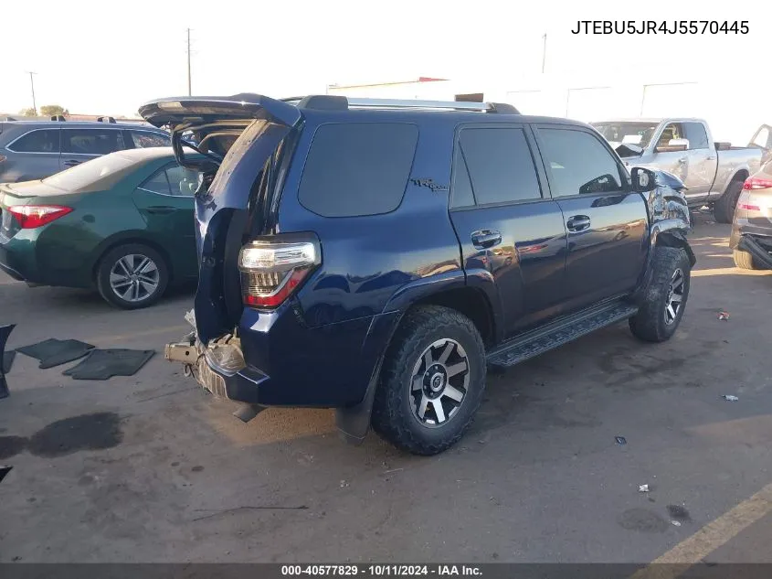 2018 Toyota 4Runner Trd Off Road Premium VIN: JTEBU5JR4J5570445 Lot: 40577829