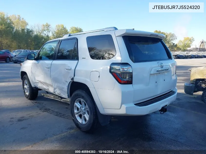 2018 Toyota 4Runner Sr5 Premium VIN: JTEBU5JR7J5524320 Lot: 40594383