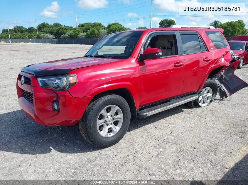 2018 Toyota 4Runner Sr5 Premium VIN: JTEZU5JR3J5185781 Lot: 40598497