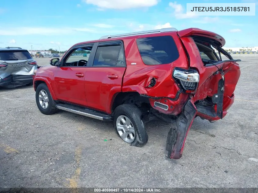 2018 Toyota 4Runner Sr5 Premium VIN: JTEZU5JR3J5185781 Lot: 40598497