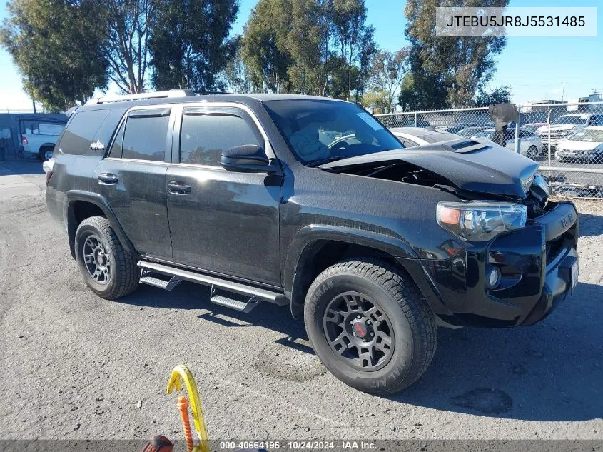 2018 Toyota 4Runner Sr5 Prem/Ltdl/Trail/Trd VIN: JTEBU5JR8J5531485 Lot: 40664195