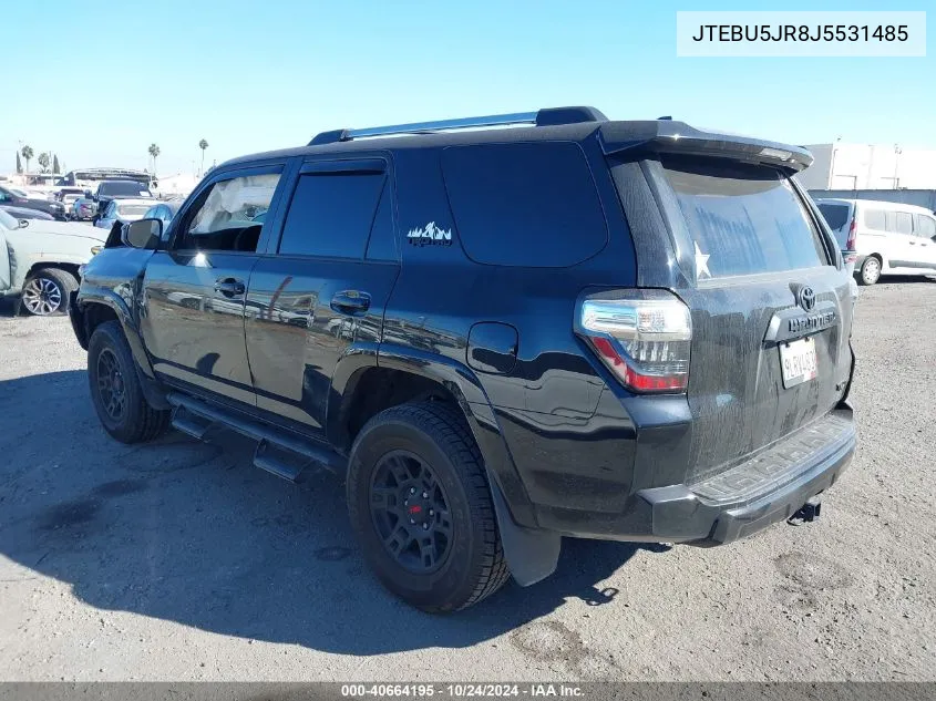 2018 Toyota 4Runner Sr5 Prem/Ltdl/Trail/Trd VIN: JTEBU5JR8J5531485 Lot: 40664195