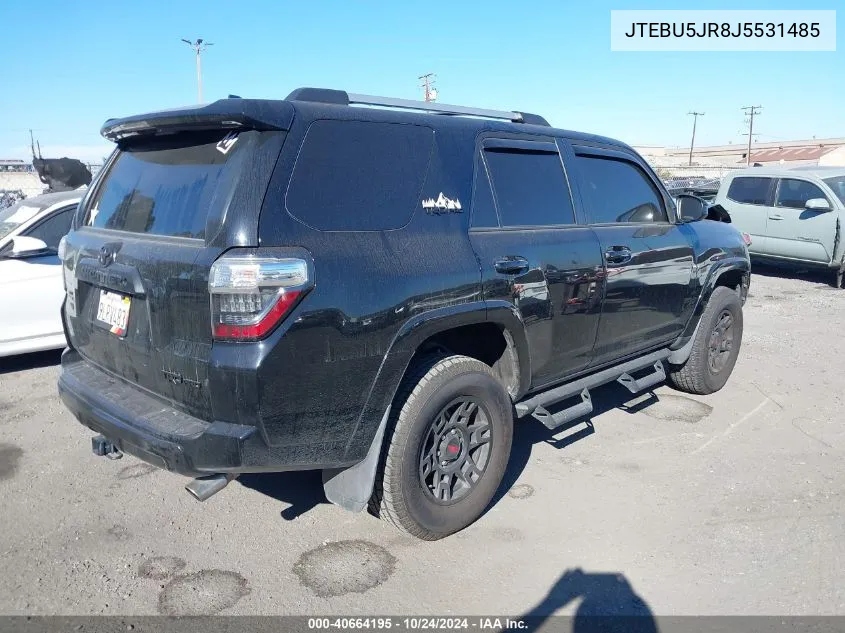 2018 Toyota 4Runner Sr5 Prem/Ltdl/Trail/Trd VIN: JTEBU5JR8J5531485 Lot: 40664195