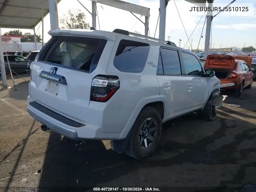 2018 Toyota 4Runner Trd Off Road Premium VIN: JTEBU5JR5J5510125 Lot: 40729147