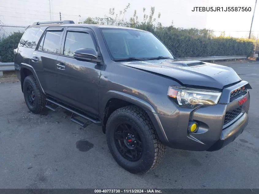 2018 Toyota 4Runner Trd Off Road Premium VIN: JTEBU5JR1J5587560 Lot: 40773730