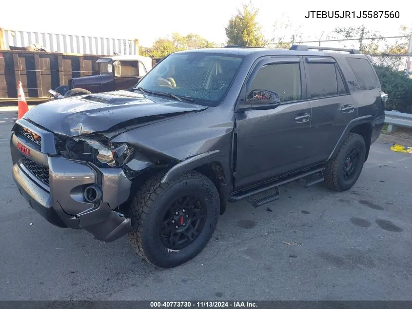 2018 Toyota 4Runner Trd Off Road Premium VIN: JTEBU5JR1J5587560 Lot: 40773730