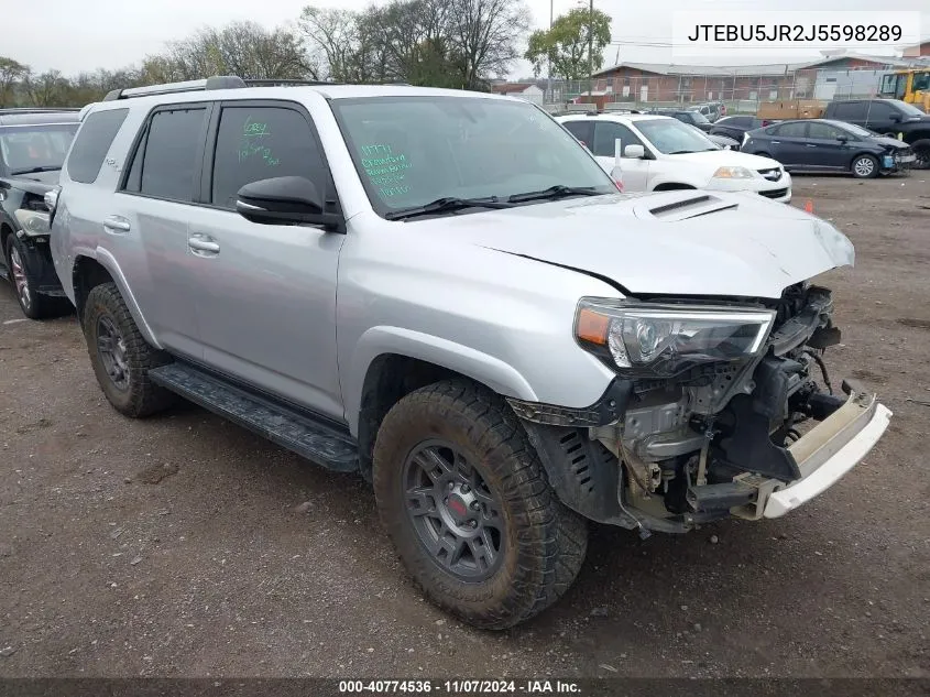 2018 Toyota 4Runner Trd Off Road Premium VIN: JTEBU5JR2J5598289 Lot: 40774536