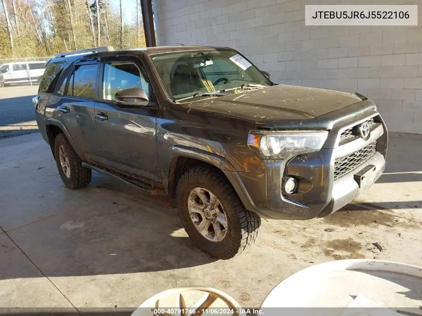 2018 Toyota 4Runner Sr5 Premium VIN: JTEBU5JR6J5522106 Lot: 40791746