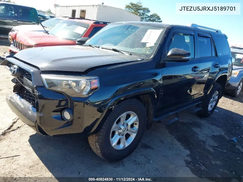 2018 Toyota 4Runner Sr5 Premium VIN: JTEZU5JRXJ5189701 Lot: 40824830