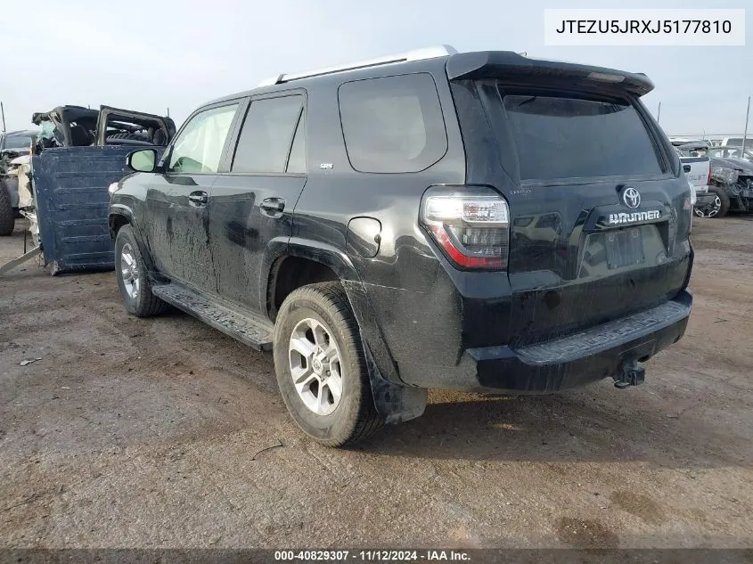 2018 Toyota 4Runner Sr5 VIN: JTEZU5JRXJ5177810 Lot: 40829307