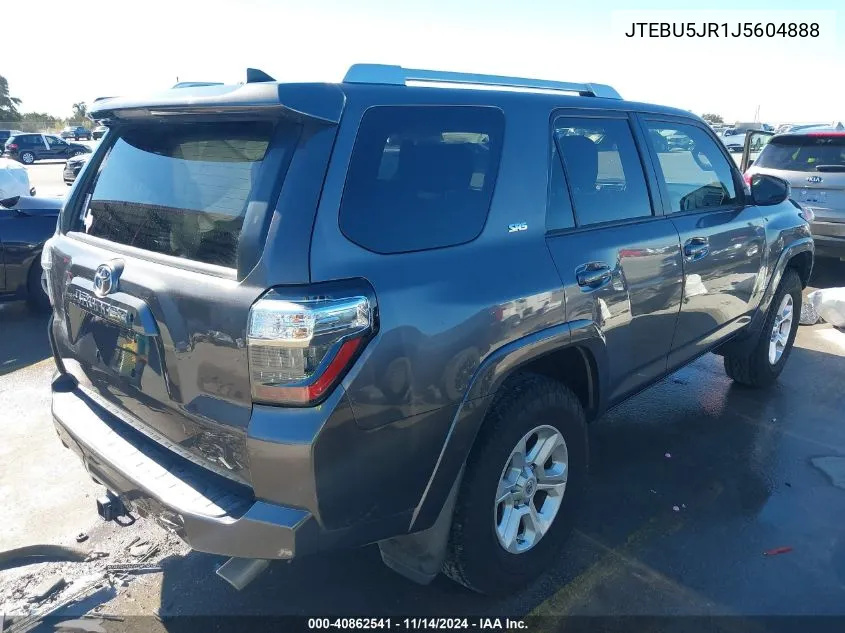 2018 Toyota 4Runner Sr5 VIN: JTEBU5JR1J5604888 Lot: 40862541