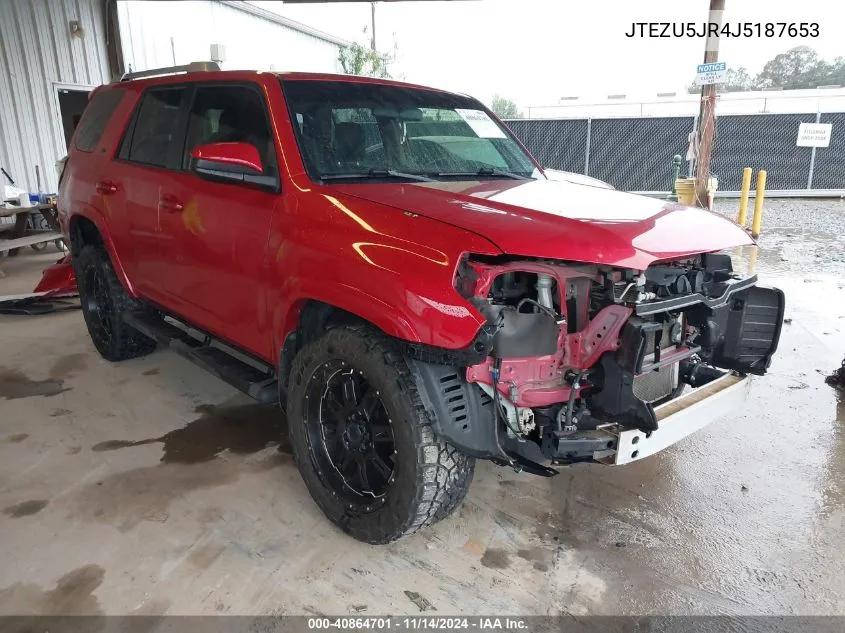 2018 Toyota 4Runner Sr5 VIN: JTEZU5JR4J5187653 Lot: 40864701