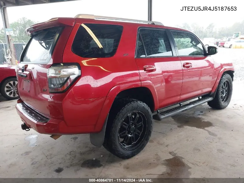 2018 Toyota 4Runner Sr5 VIN: JTEZU5JR4J5187653 Lot: 40864701