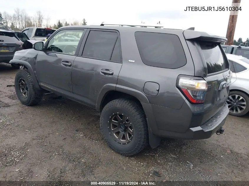 2018 Toyota 4Runner Sr5 VIN: JTEBU5JR1J5610304 Lot: 40905529