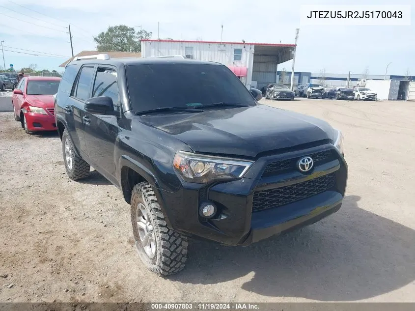 2018 Toyota 4Runner Sr5 VIN: JTEZU5JR2J5170043 Lot: 40907803