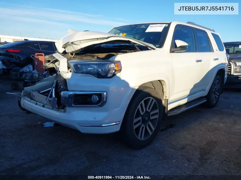 2018 Toyota 4Runner Limited VIN: JTEBU5JR7J5541716 Lot: 40911994