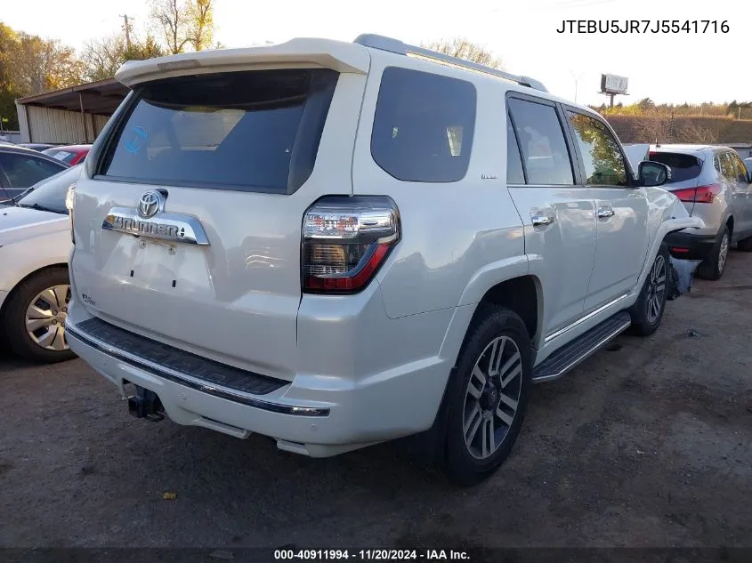 2018 Toyota 4Runner Limited VIN: JTEBU5JR7J5541716 Lot: 40911994