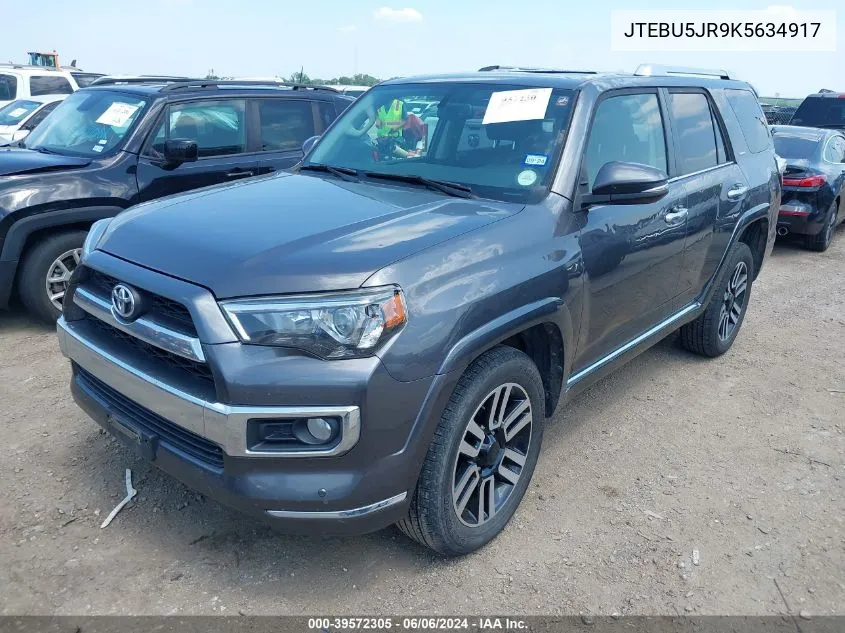 2019 Toyota 4Runner Limited VIN: JTEBU5JR9K5634917 Lot: 39572305