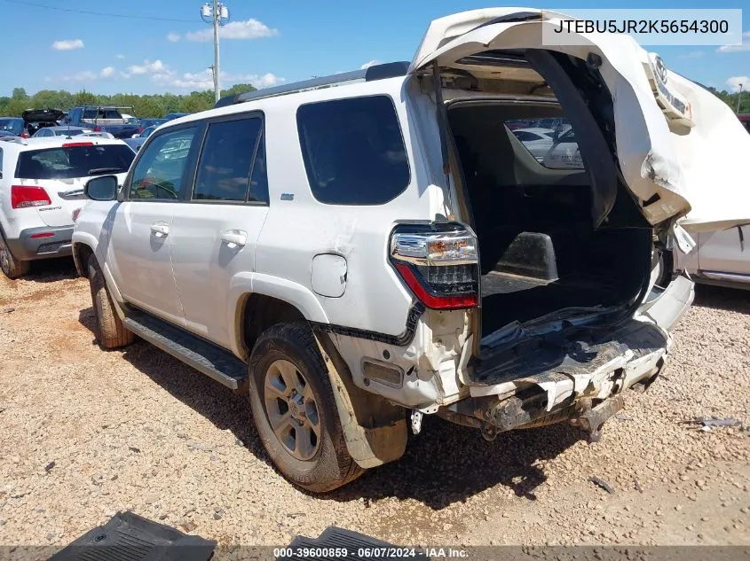 2019 Toyota 4Runner Sr5 VIN: JTEBU5JR2K5654300 Lot: 39600859