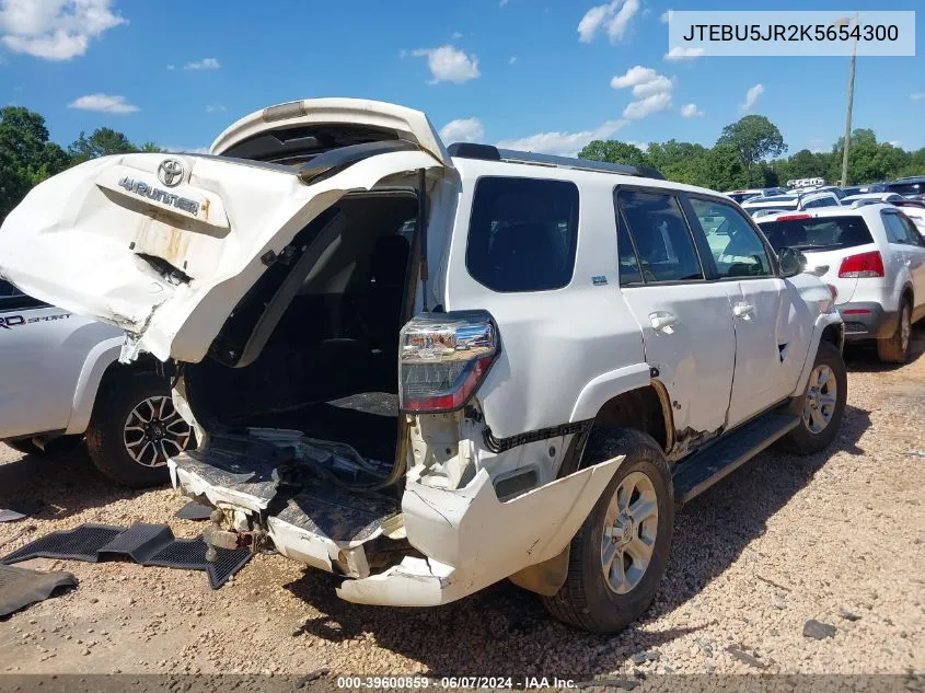 2019 Toyota 4Runner Sr5 VIN: JTEBU5JR2K5654300 Lot: 39600859