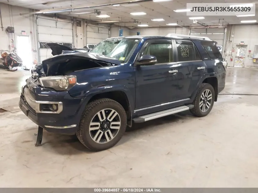 2019 Toyota 4Runner Limited VIN: JTEBU5JR3K5655309 Lot: 39684857