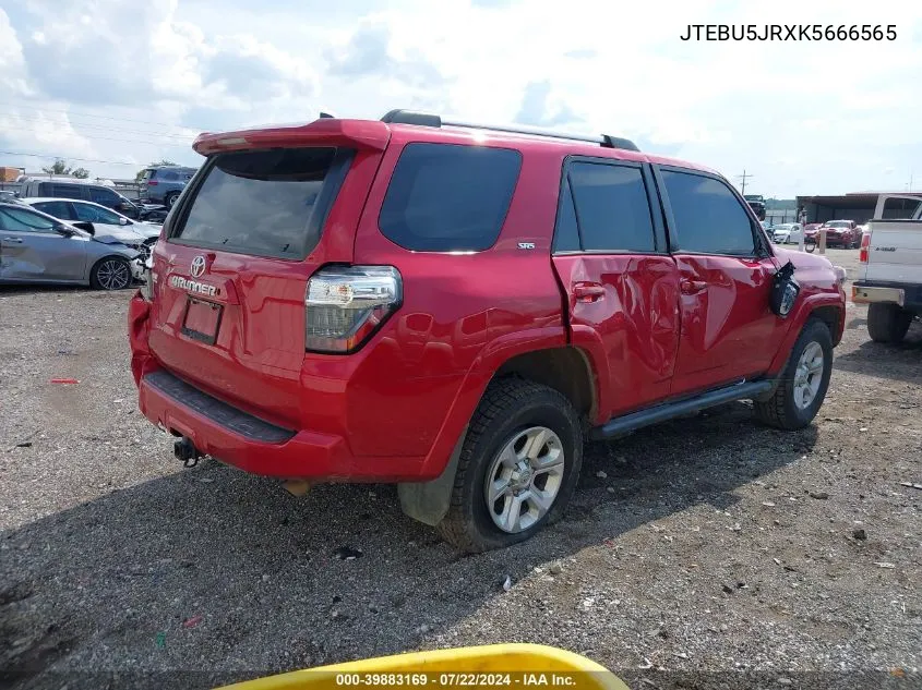 2019 Toyota 4Runner Sr5 Premium VIN: JTEBU5JRXK5666565 Lot: 39883169