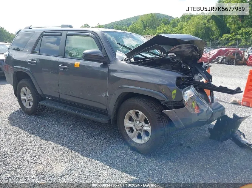 2019 Toyota 4Runner Sr5 VIN: JTEBU5JR7K5677989 Lot: 39894795