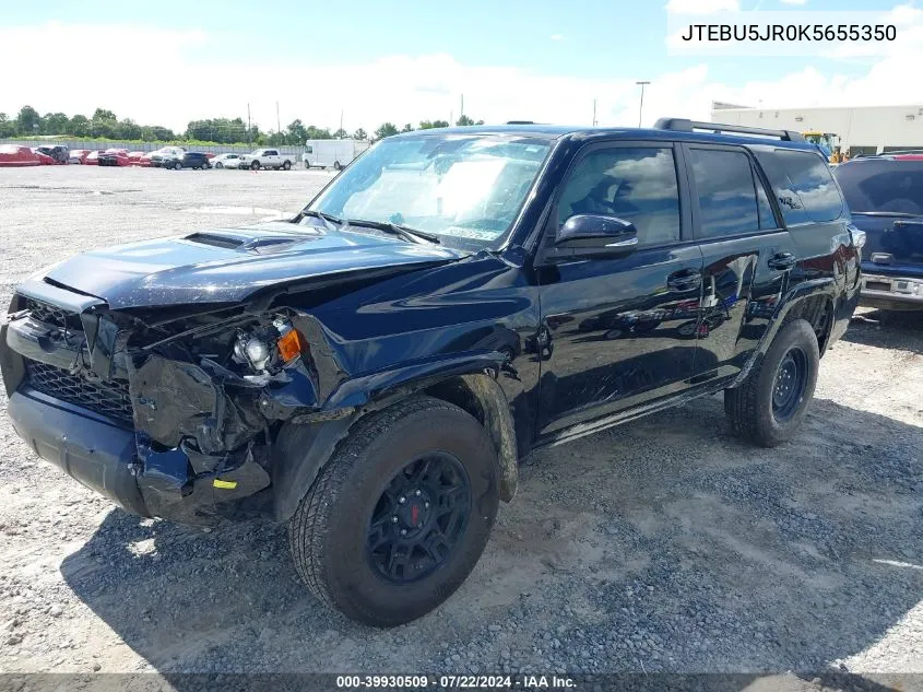 2019 Toyota 4Runner Trd Off Road Premium VIN: JTEBU5JR0K5655350 Lot: 39930509